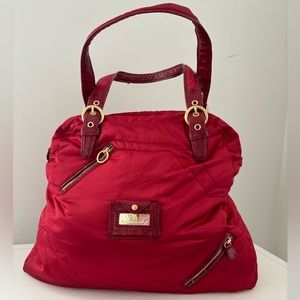 Mazzini Red, Satin, Overnight Bag